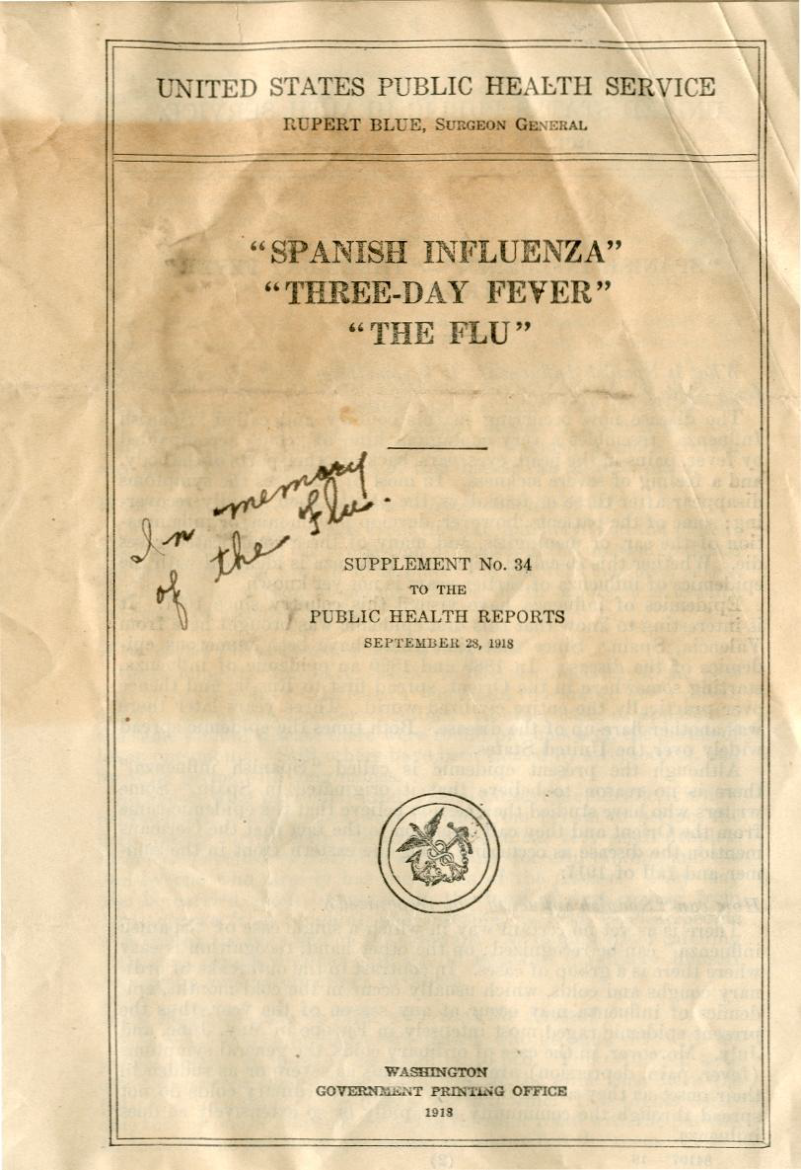Title details for 1918 Spanish Influenza Pamphlet by Lindenwood University - Available